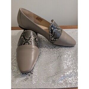 Rockport Womens 9.5 M Total Motion Laylani Loafer Flat Taupe Leather Snake Print